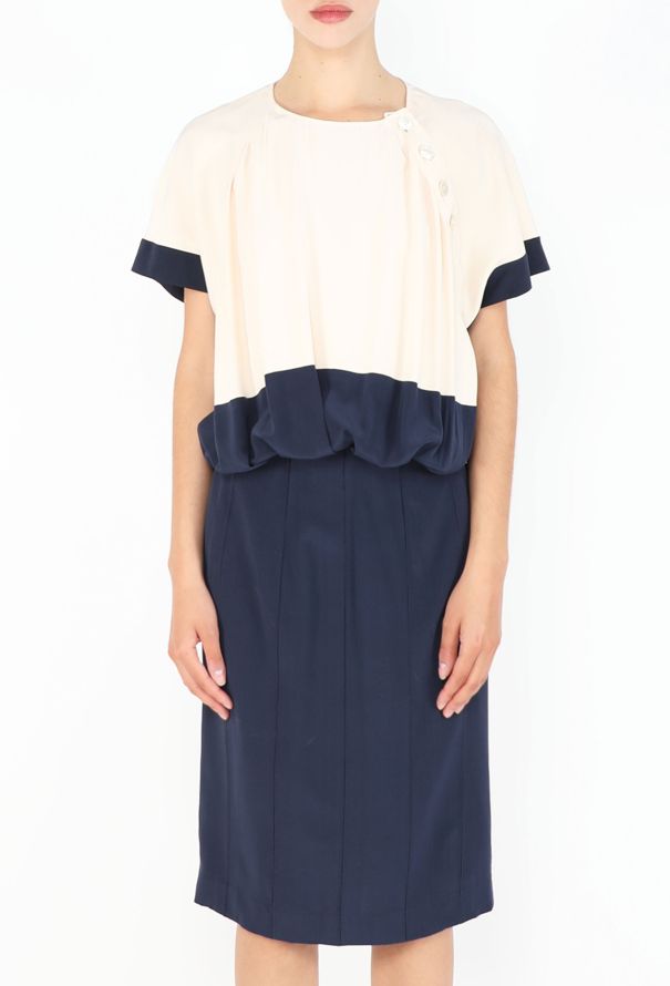 Karl Lagerfeld Bicolor Silk Dress, 1980s - 3