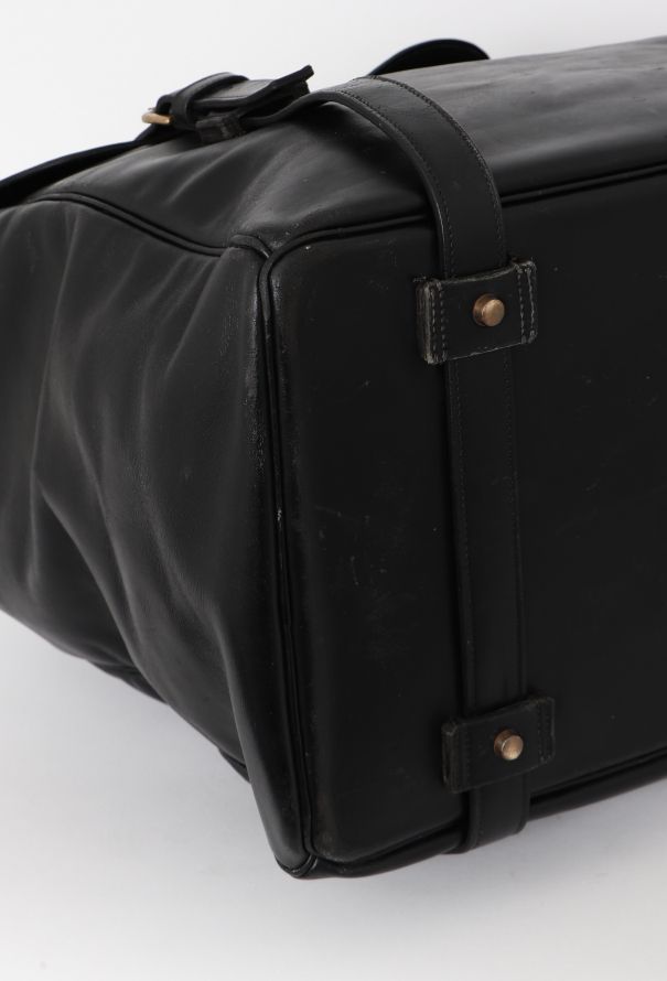 Hermès 1960s Black Calfskin Drag Travel Bag - 7 Hermès 1960s Black Calfskin Drag Travel Bag - 7