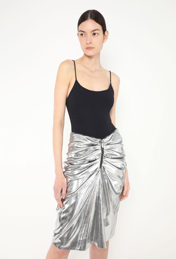 Saint Laurent 2017 Ruched Tinsel Skirt - 3 Saint Laurent 2017 Ruched Tinsel Skirt - 3