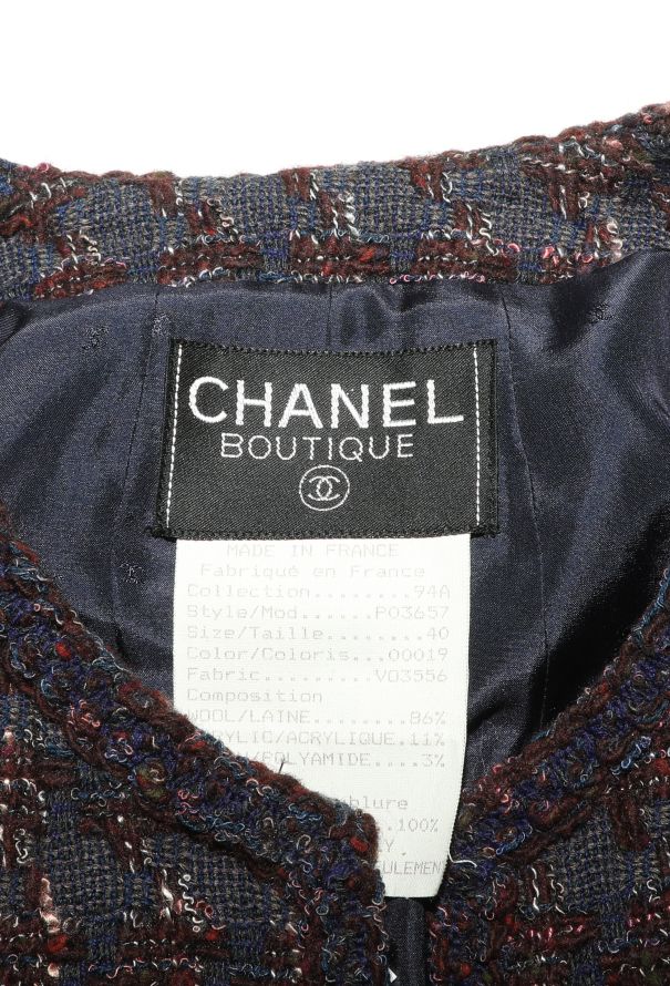 Chanel 1994 Houndstooth Tweed Skirt Ensemble - 7