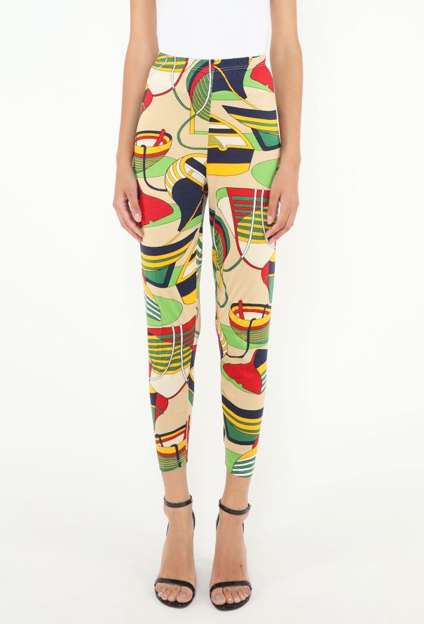 Hermès 1990 Cotton 'Thalassa' Leggings - 2