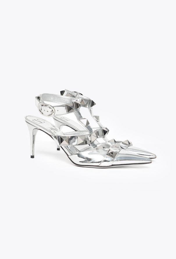 Valentino 2022 Roman Stud Metallic Pumps - 3 Valentino 2022 Roman Stud Metallic Pumps - 3