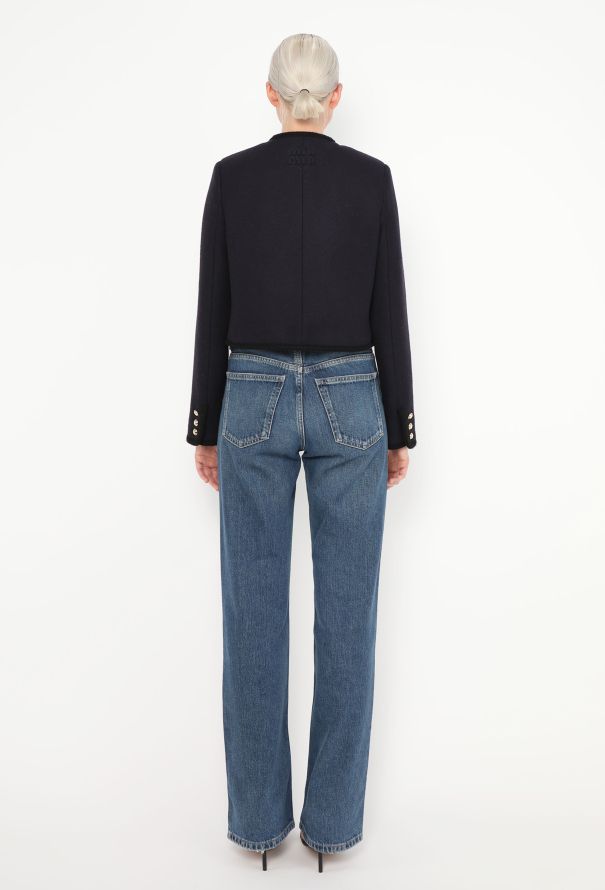 Miu Miu 2023 Navy Braided Trim Jacket - 4 Miu Miu 2023 Navy Braided Trim Jacket - 4