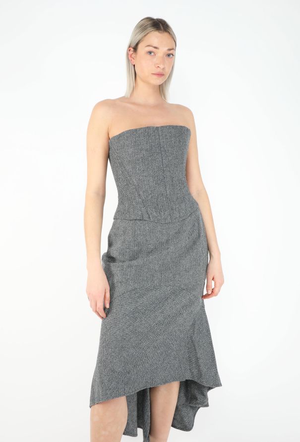 Chloé F/W 1999 Herringbone Corset Ensemble - 1