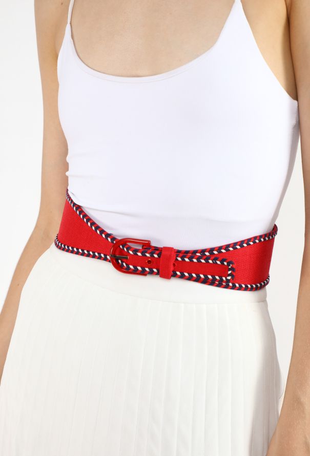 Saint Laurent Braided Trim  Canvas Belt, 1977 - 2