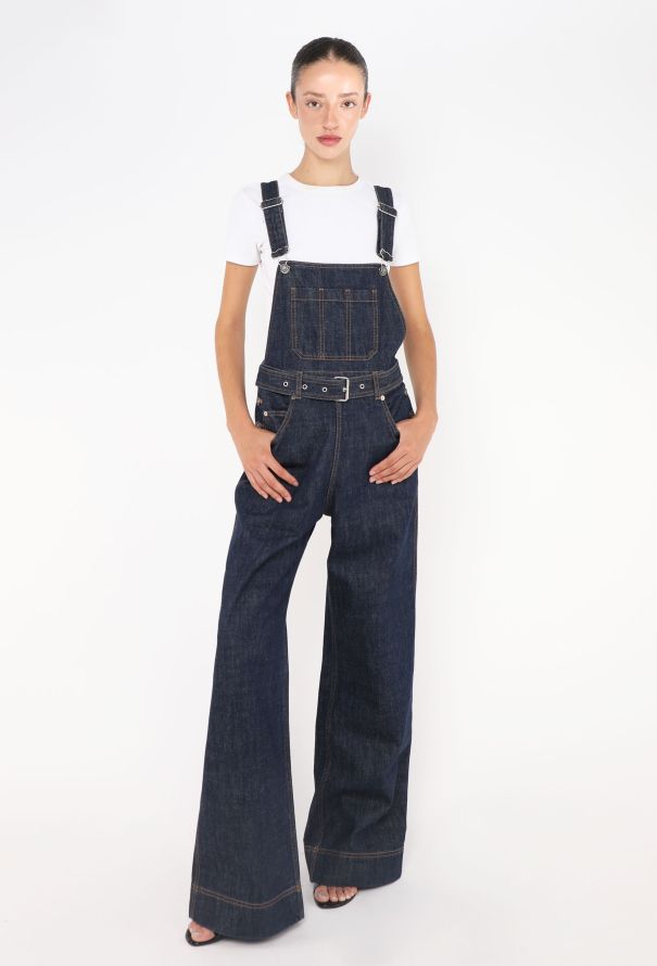 Dior Bootcut Belted Denim Overalls - 1