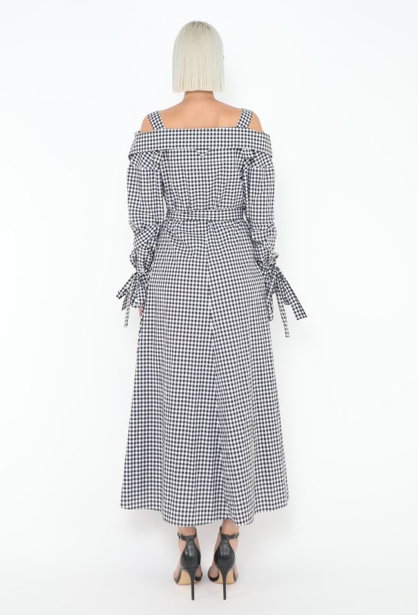 Prada 2018 Off-Shoulder Gingham Dress - 5