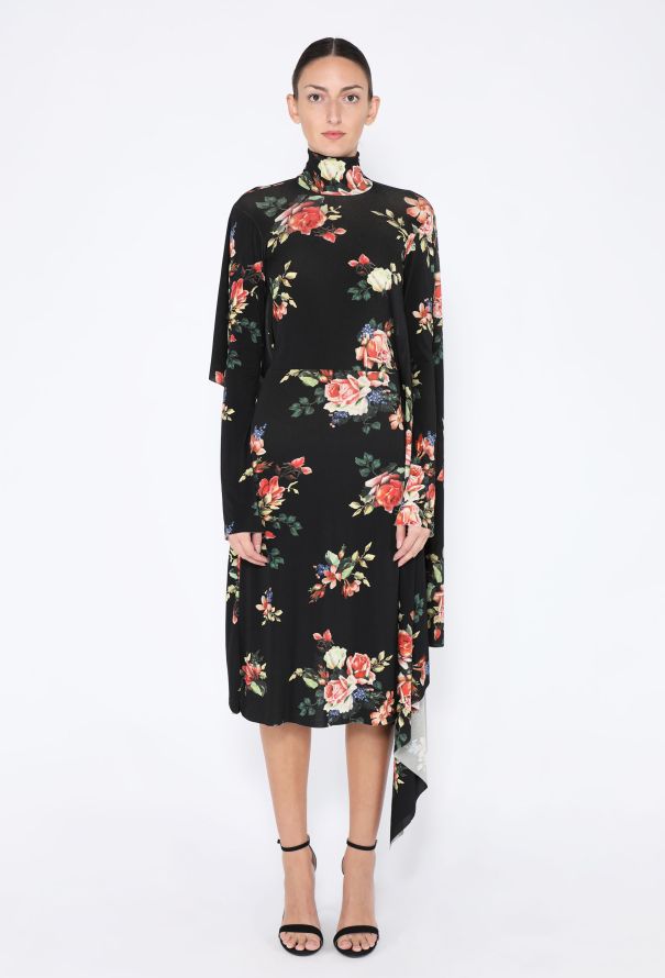 Vetements Asymmetrical Floral Open-Back Dress - 2