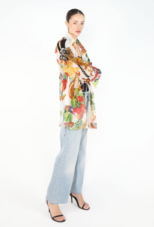 Dior Tropical Embellished Silk Blouse, S/S 1993 - 4