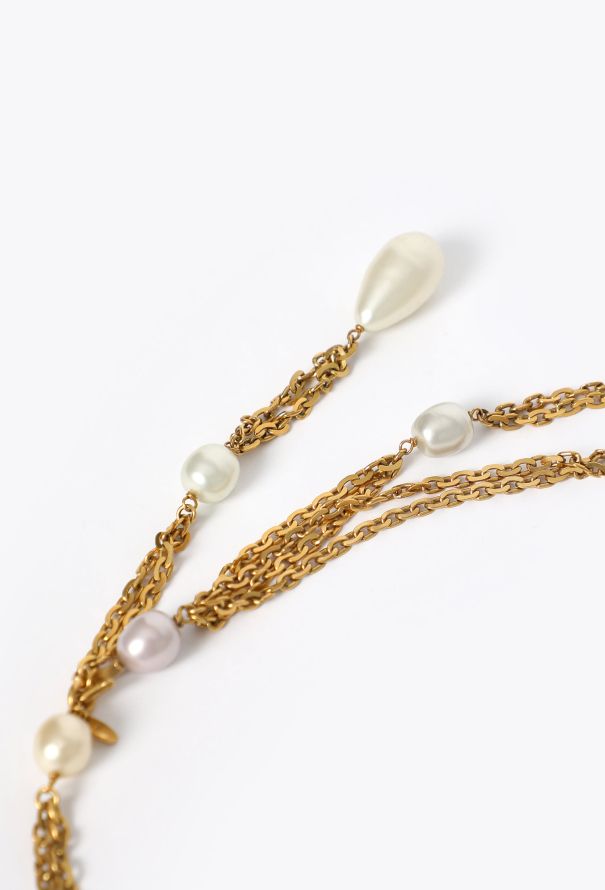 Chanel RARE F/W 1996 Fantasy Pearl Chainlink Belt - 3