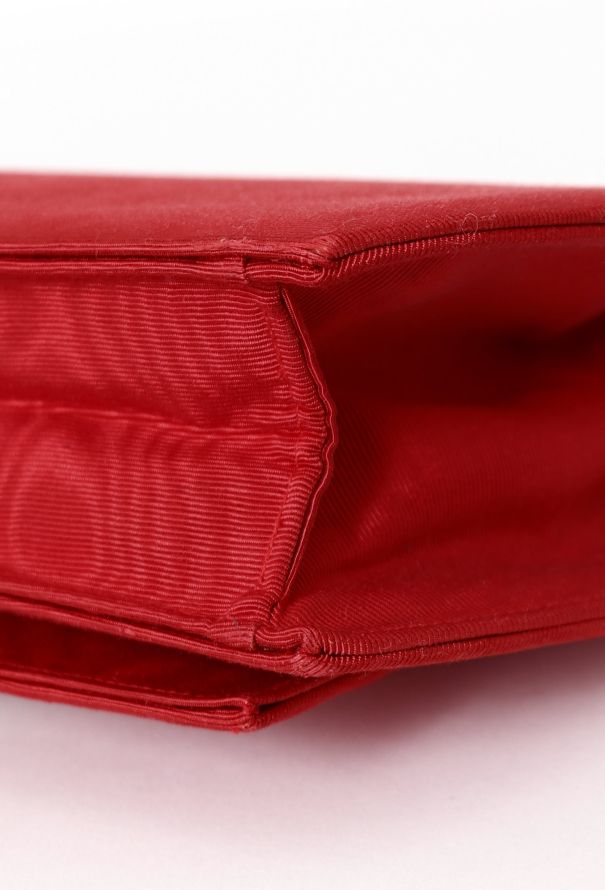 Saint Laurent '80 Couture Red Silk Clutch - 8