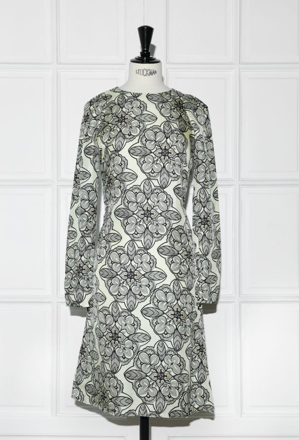 Marni Floral Silk A-Line Dress - 1