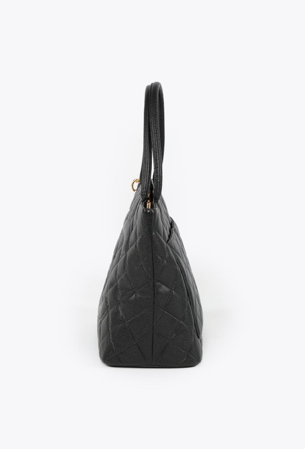 Chanel Vintage Caviar Medallion Tote Bag - 4