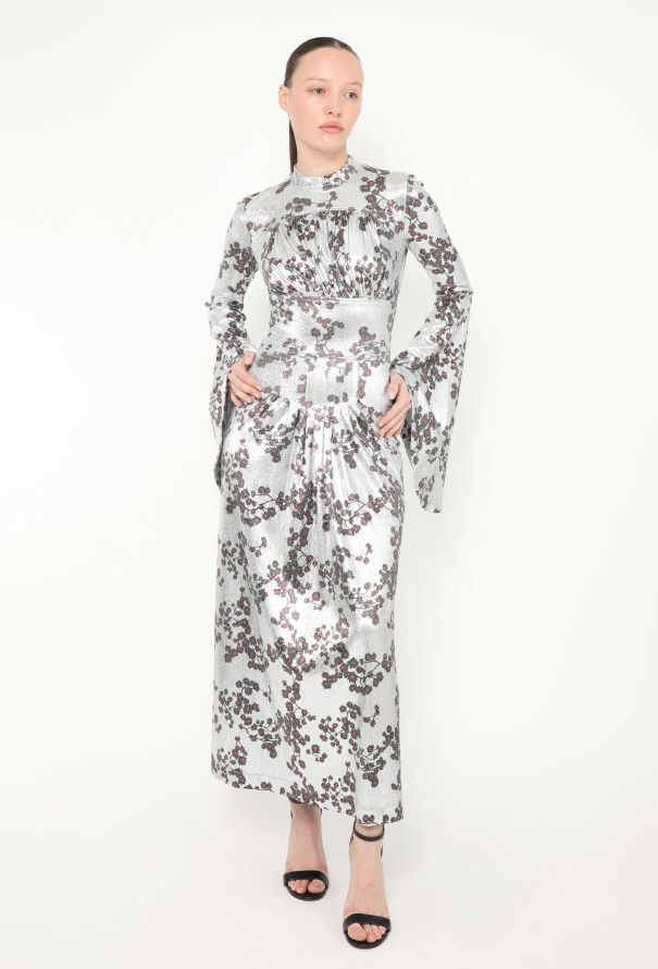 Paco Rabanne Resort 2020 Metallic Floral Dress - 1