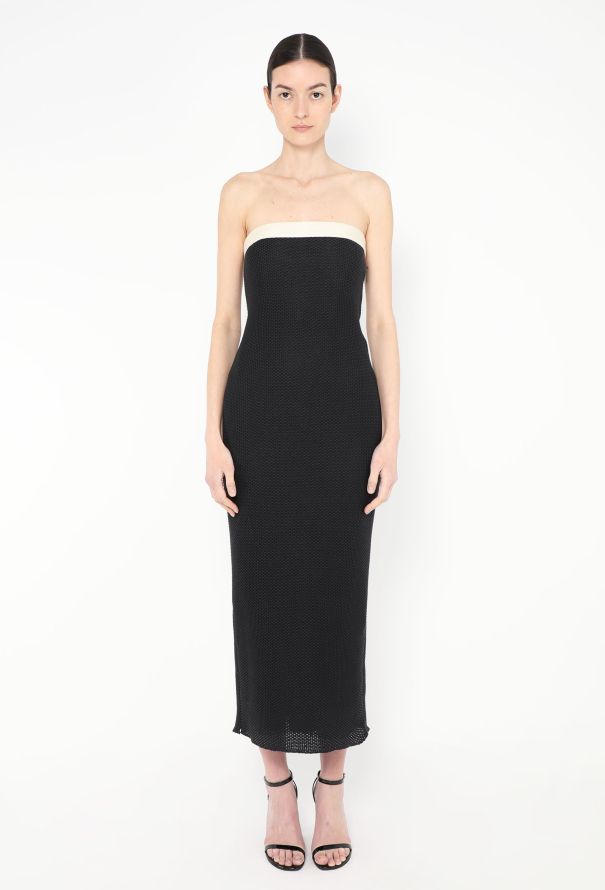 Chanel S/S 2013 Leather Trim Piqué Dress - 1