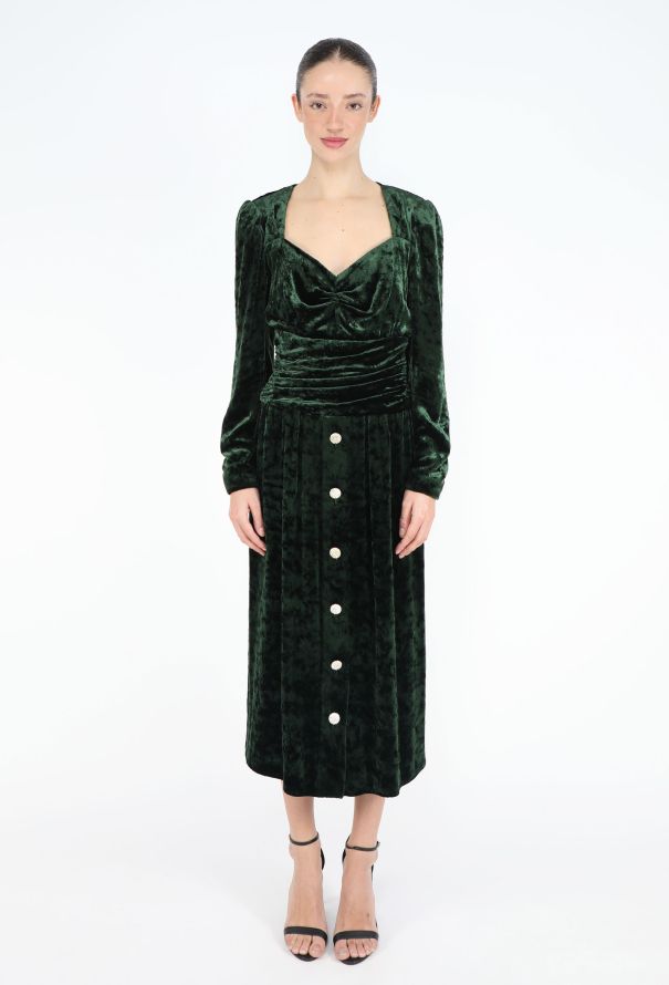 Dior Haute Couture Fall 1984 Velvet Empire Dress - 1