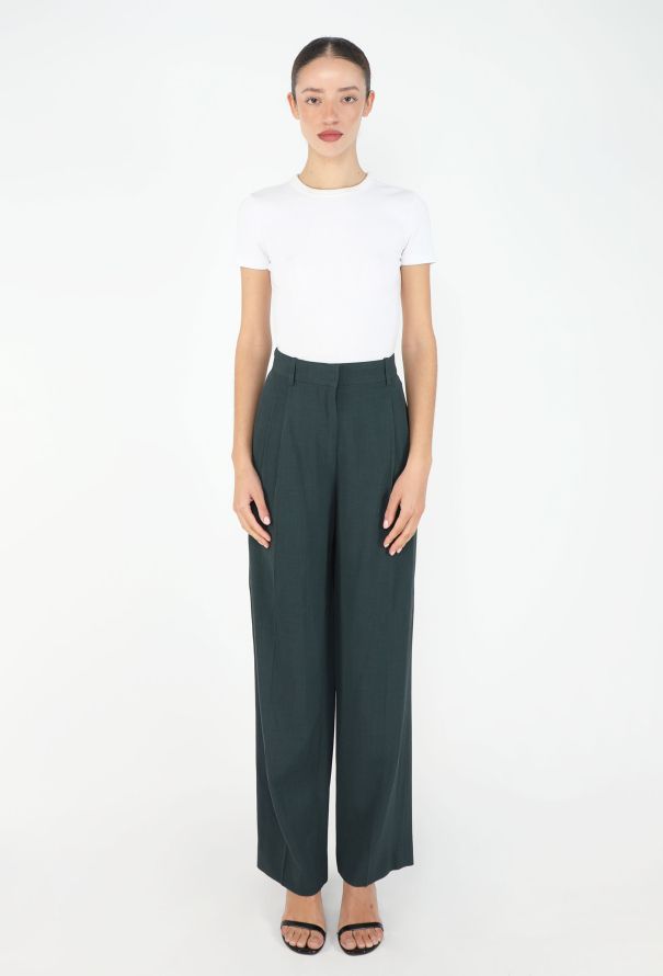 The Row Silas Petrol Pleated Trousers, 2021 - 2
