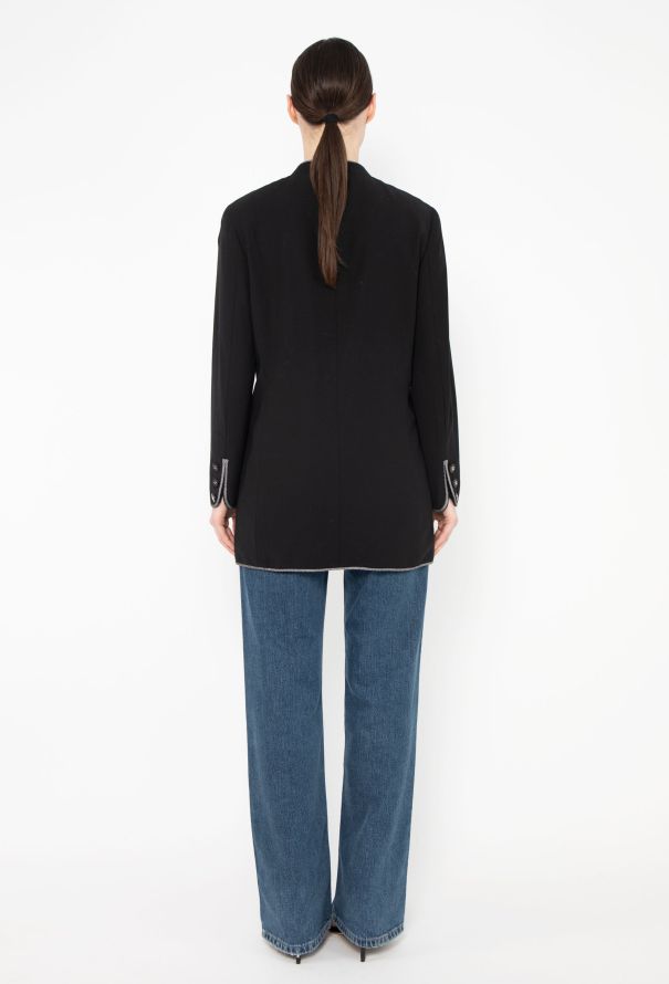 Chanel TIMELESS S/S 1996 Collarless Black Jacket - 7 Chanel TIMELESS S/S 1996 Collarless Black Jacket - 7