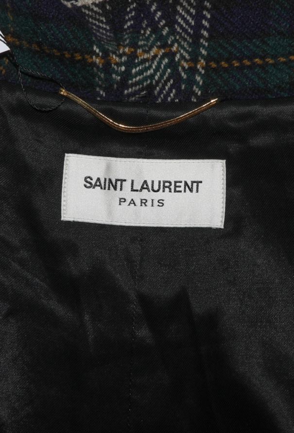 Saint Laurent Plaid Hooded Cape, F/W 2014 - 7
