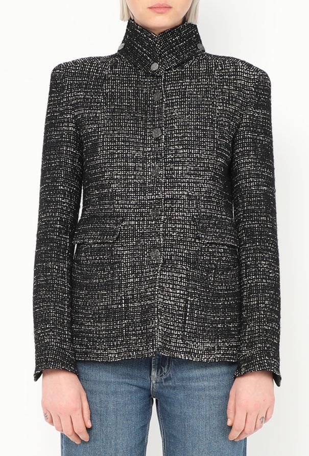 Chanel 2002 Bouclé High-Collar Jacket - 1
