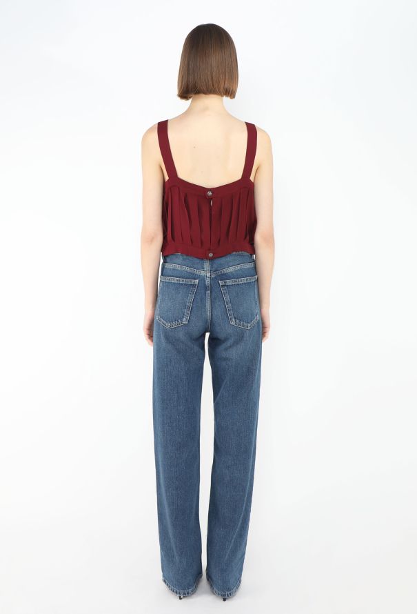 Chanel 2008 Pleated Silk Cropped Top - 5