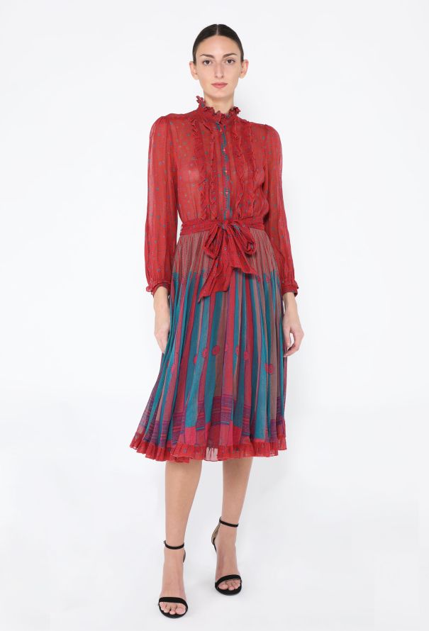 '70s Louis Féraud Printed Belted Dress - 1