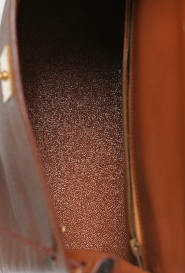 Hermès Vintage Gold Courchevel Kelly Retourné 28 - 9