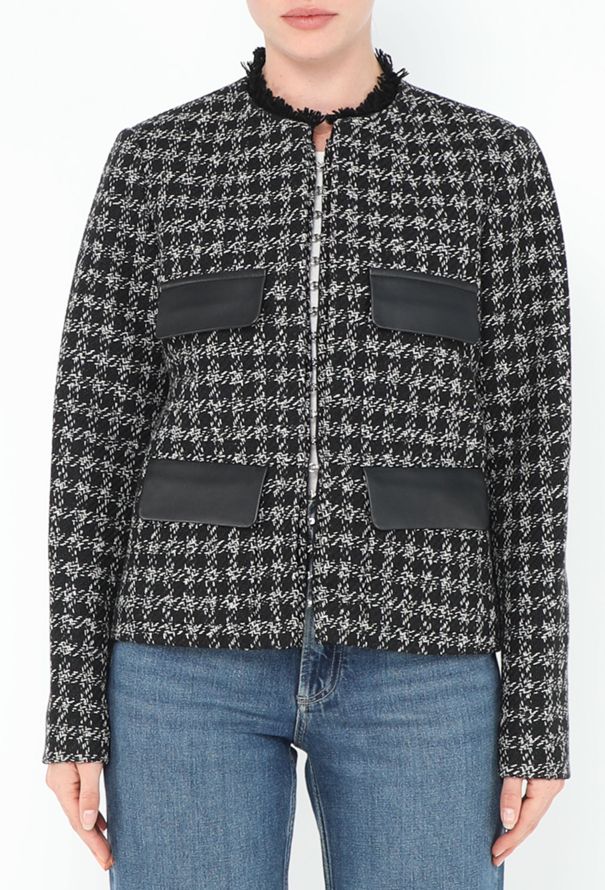 Louis Vuitton F/W 2017 Leather Pocket Tweed Jacket - 1