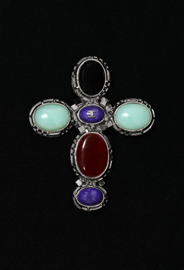 Chanel 2003 Maltese Cross Pendant Brooch - 1