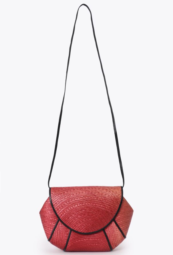 Saint Laurent Vintage Red Raffia Bag - 1