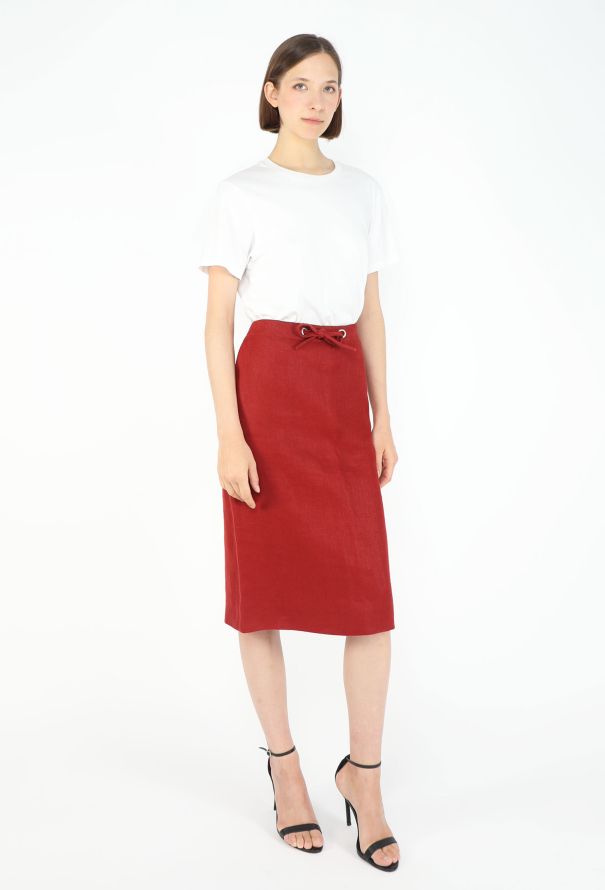 Hermès Margiela 1999 Drawstring Linen Skirt - 3
