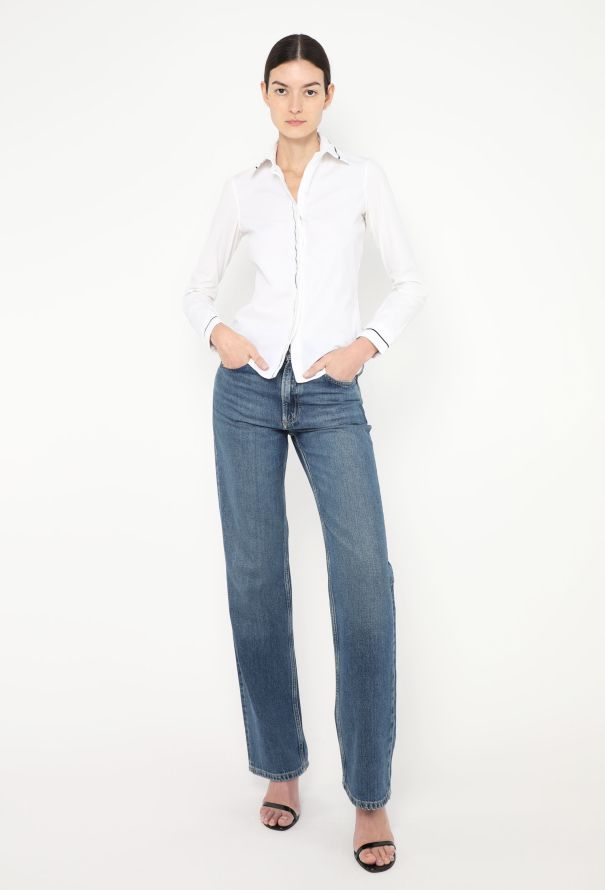 Balenciaga S/S 2007 Patent Trim Cotton Shirt - 4