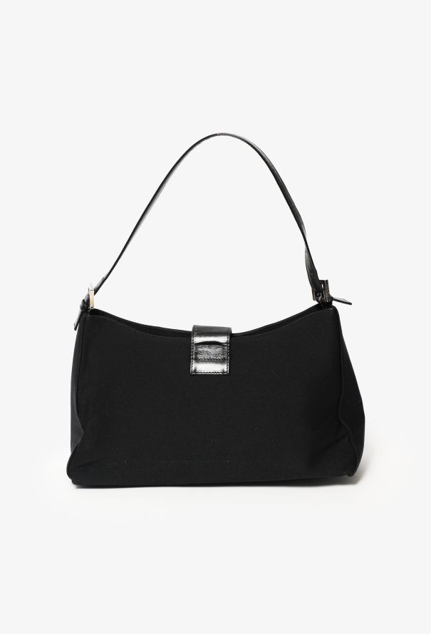 Vintage Early 2000s Fendi Neoprene Black Leather Mini Shoulder Bag