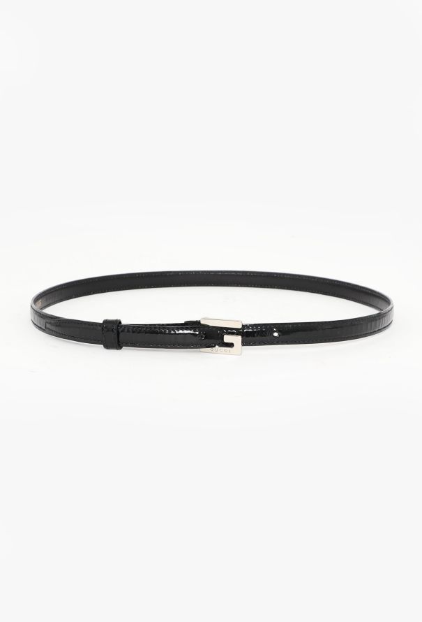 Gucci Tom Ford F/W 1995 Patent Emblem Belt - 1