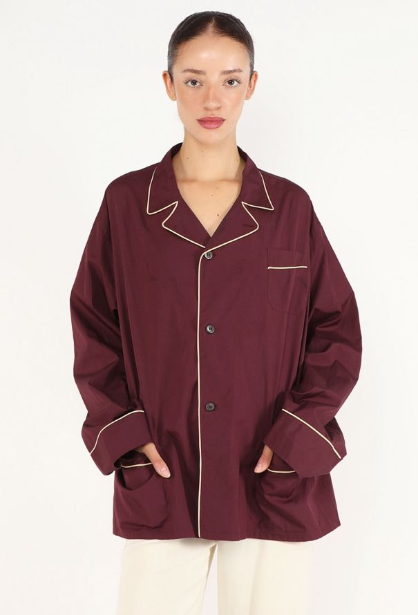 Prada Piped Cotton Pyjama Top, F/W 2025 - 1