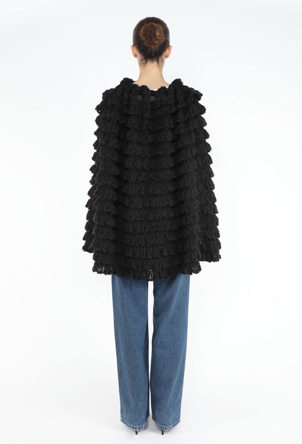 Saint Laurent F/W 2013 Ruffled Crochet Cape - 5