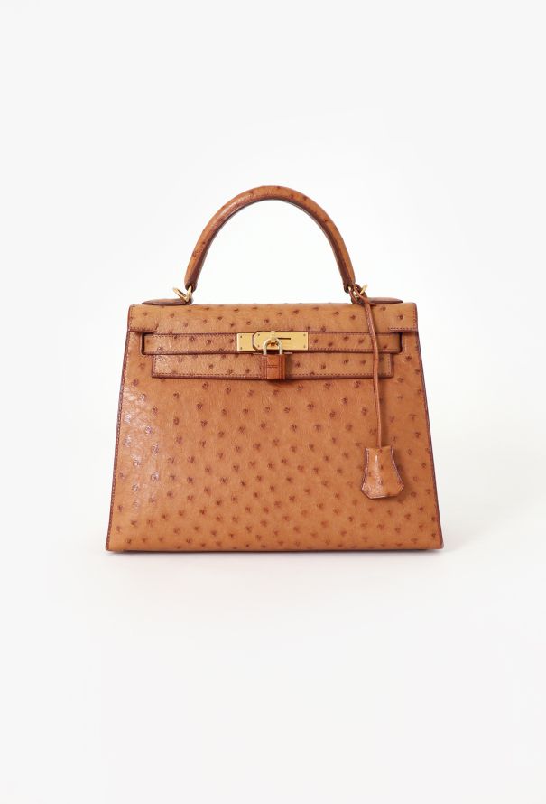 Hermès Gold Ostrich Sellier Kelly 28 - 1