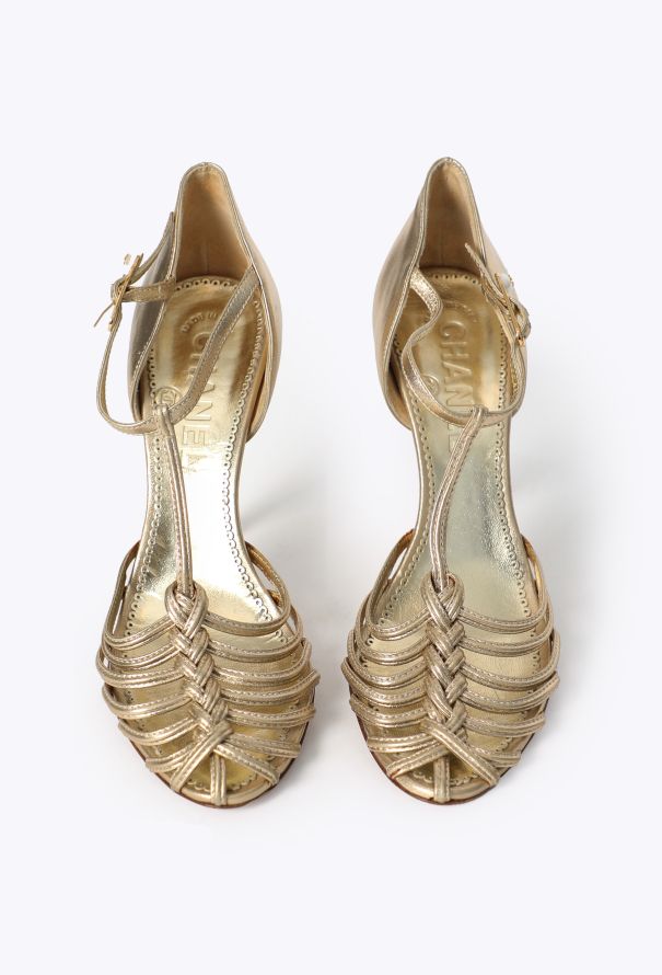Chanel Metallic Braided Sandal Pumps - 2