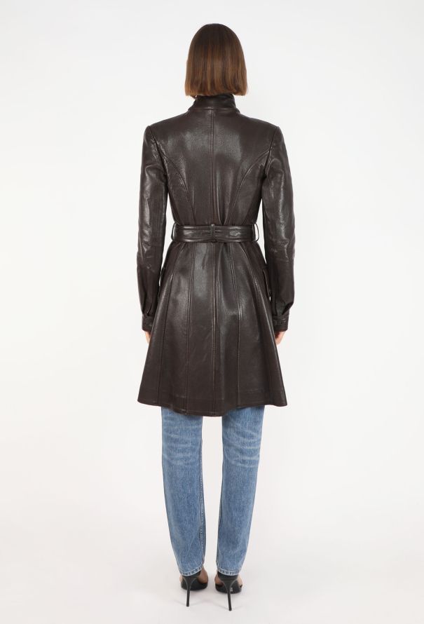 Chanel RARE F/W 1997 Notched Leather Coat - 8