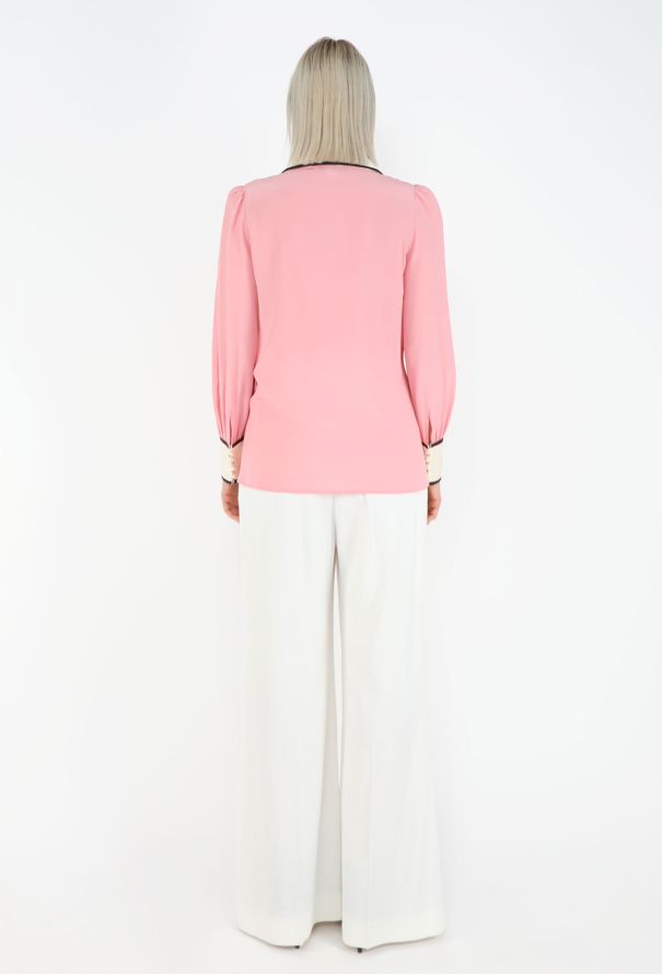 Gucci 2017 Claudine Crêpe de Chine Blouse - 5