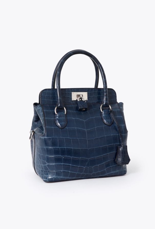 Hermès Matte Bleu Saphir Niloticus Crocodile Toolbox 20 Bag - 3