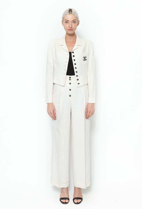 Chanel ICONIC S/S 1995 'CC' Linen Ensemble - 1
