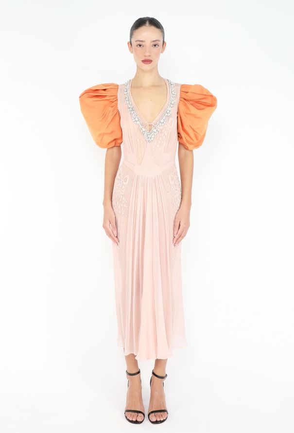 Miu Miu 2021 Limited Edition Hand-Beaded Chiffon Gown - 3