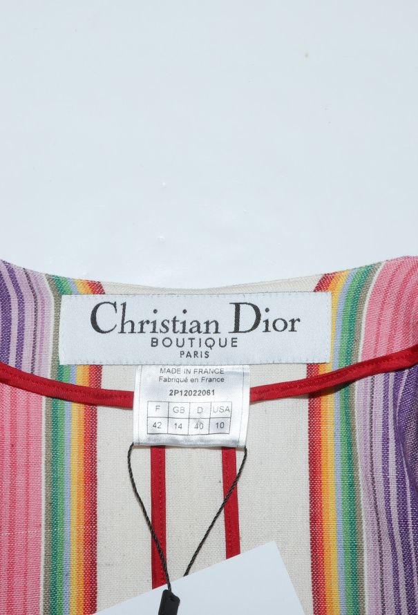 Dior 2002 Rainbow Belted Cotton Jacket - 5