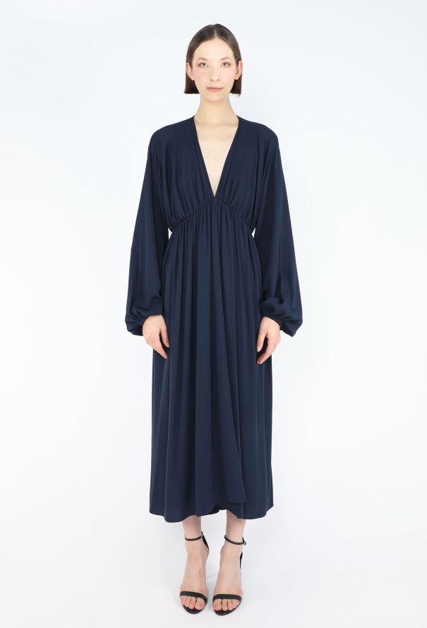 The Row 2020 Sasha Plunging Silk Dress - 1