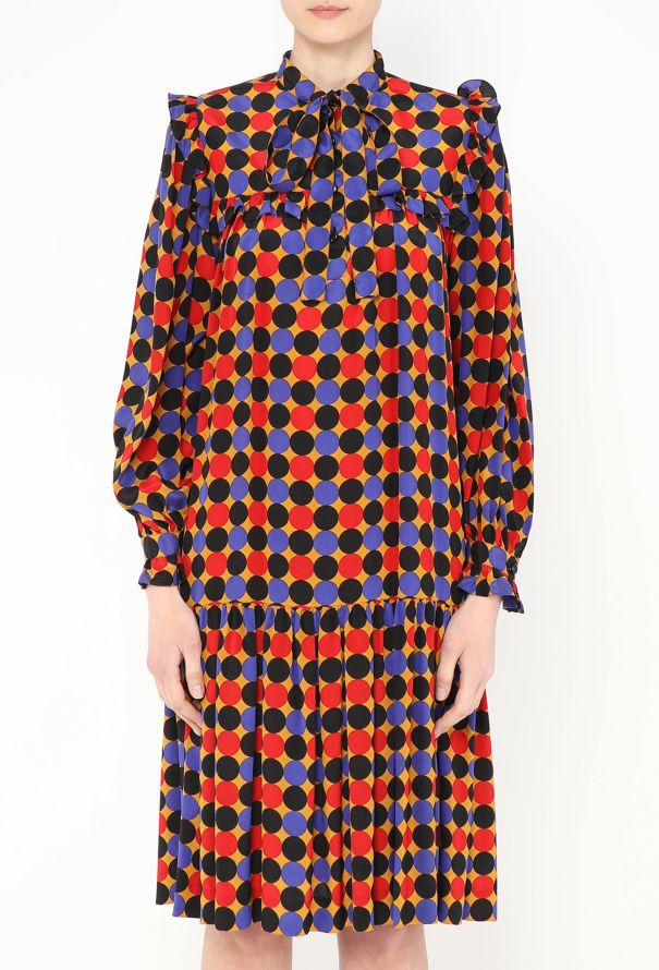 Saint Laurent Vintage Ruffled Polka Dot Dress - 3 Saint Laurent Vintage Ruffled Polka Dot Dress - 3