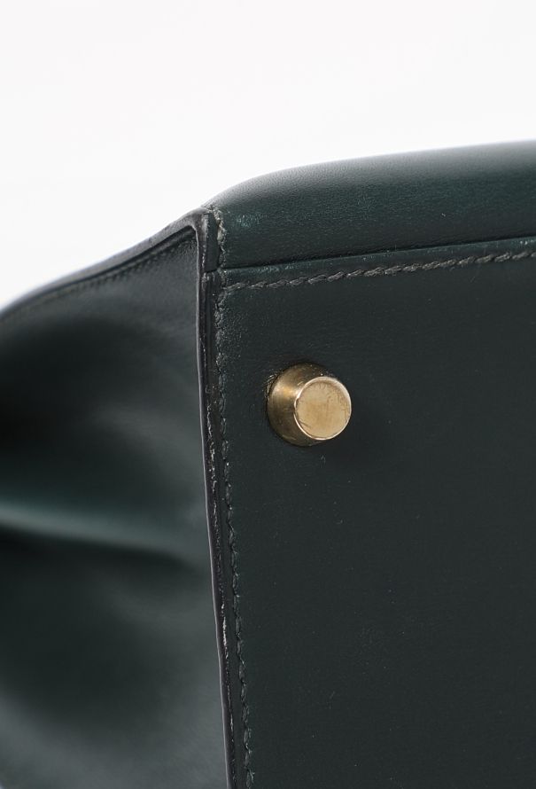 Hermès Vintage Vert Foncé Box Kelly Sellier 32 - 10