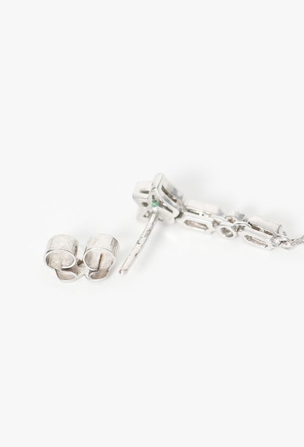 Modern Fine Jewelry 18K White Gold Art Deco Grey Pearl & Diamond Drop Earrings - 5