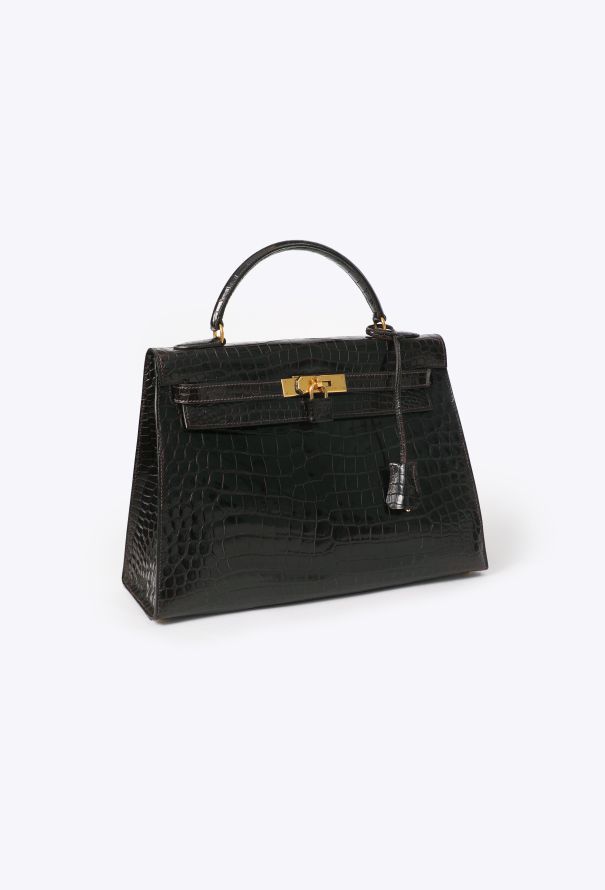 Hermès Ébène Porosus Kelly Sellier 32 - 5