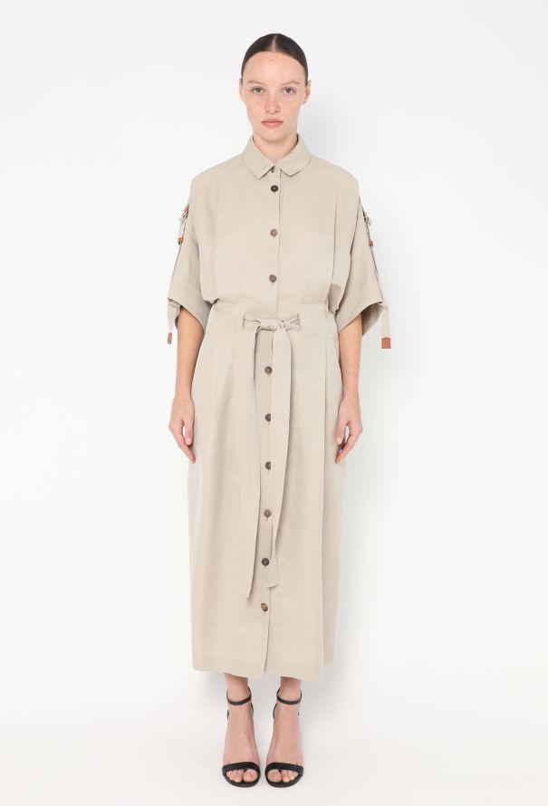 Loewe 2021 Belted Linen Dress - 1